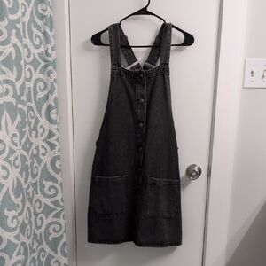 Light Black Denim Overall Dress, XL, NWT
